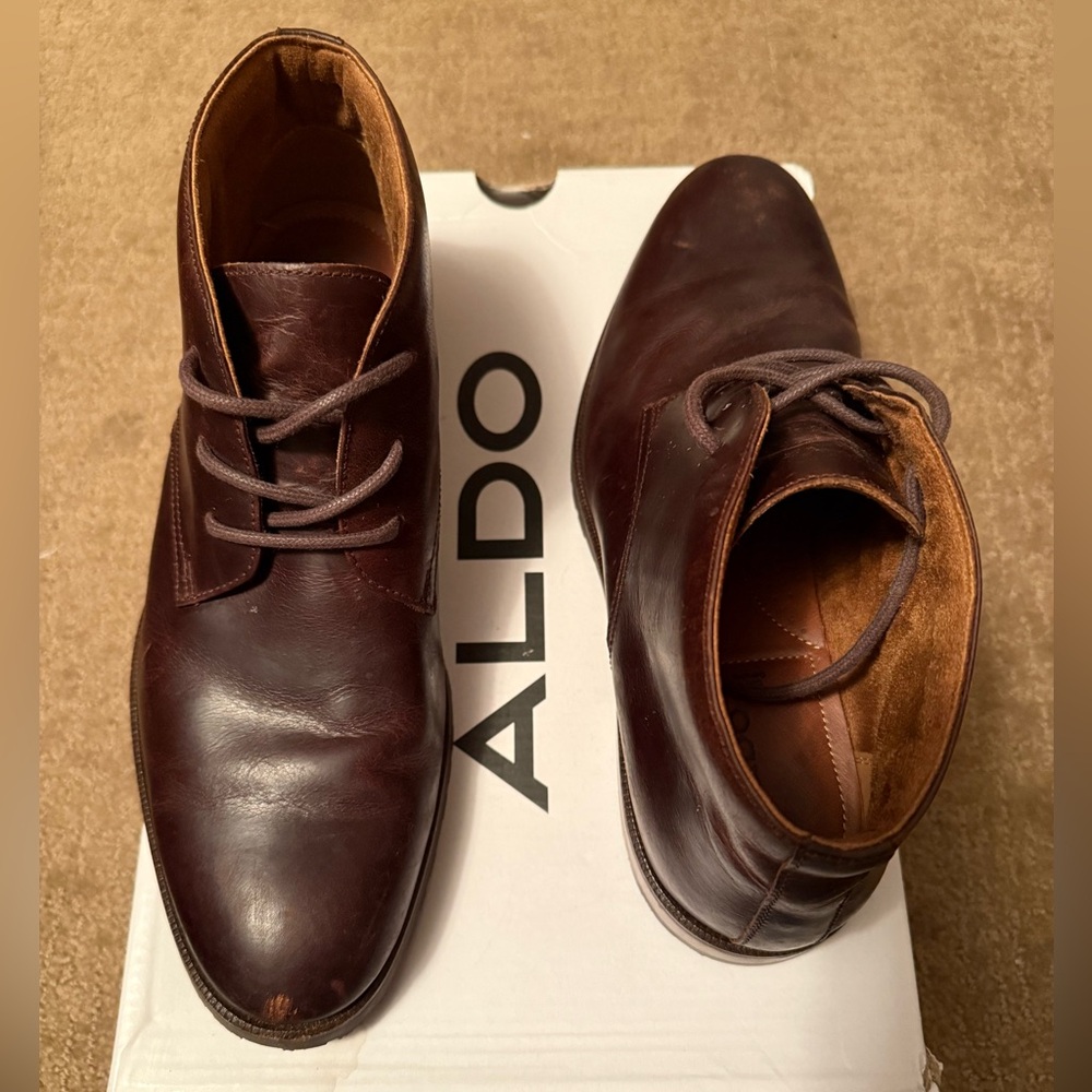 Aldo Dark Brown Leather Boots